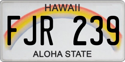 HI license plate FJR239