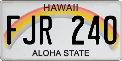 HI license plate FJR240