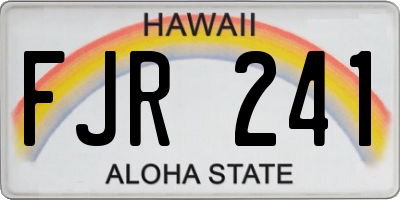 HI license plate FJR241