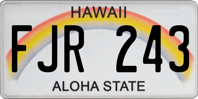 HI license plate FJR243