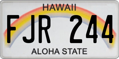 HI license plate FJR244
