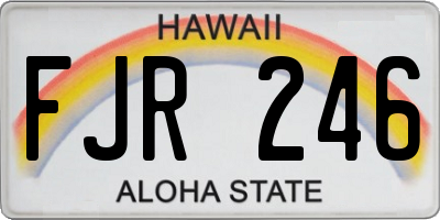 HI license plate FJR246