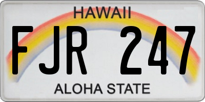 HI license plate FJR247