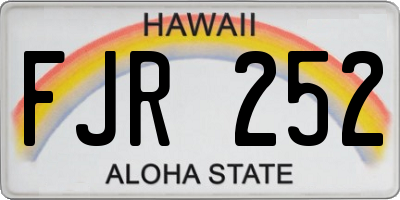 HI license plate FJR252