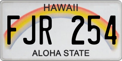 HI license plate FJR254