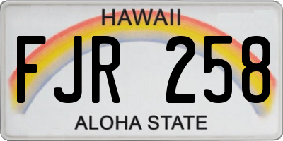 HI license plate FJR258