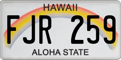 HI license plate FJR259