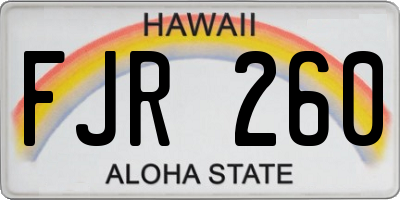 HI license plate FJR260