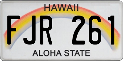 HI license plate FJR261