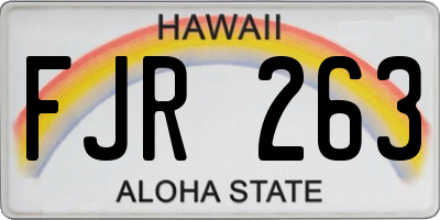 HI license plate FJR263