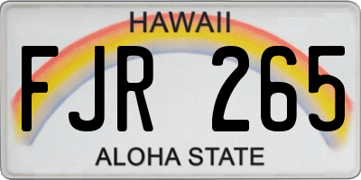 HI license plate FJR265