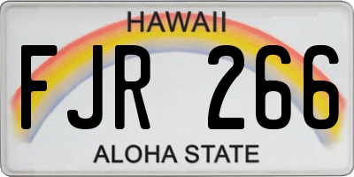 HI license plate FJR266