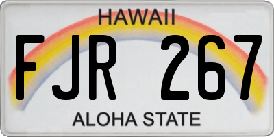 HI license plate FJR267