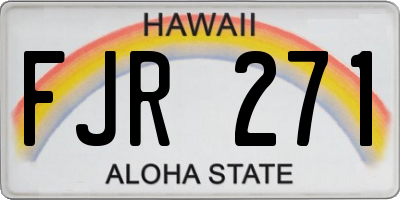 HI license plate FJR271