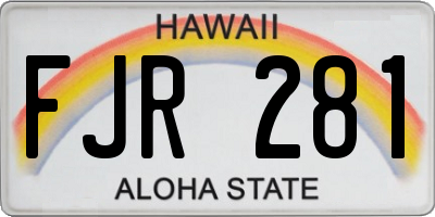 HI license plate FJR281