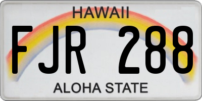 HI license plate FJR288