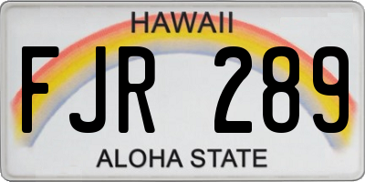HI license plate FJR289