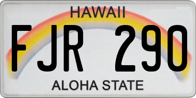 HI license plate FJR290