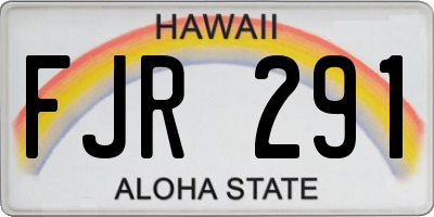 HI license plate FJR291