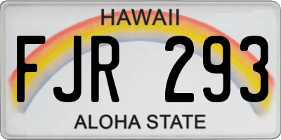 HI license plate FJR293