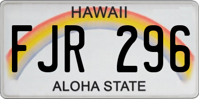HI license plate FJR296