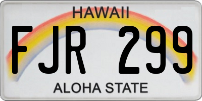 HI license plate FJR299