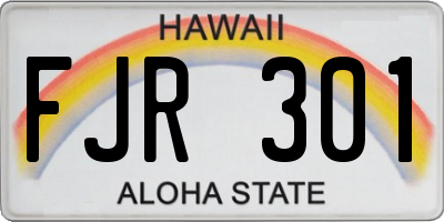 HI license plate FJR301