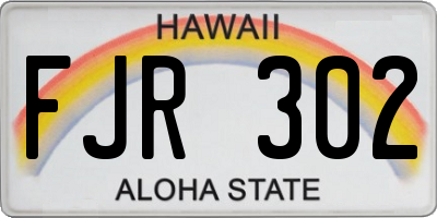 HI license plate FJR302