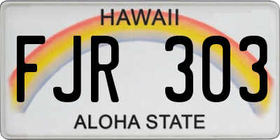 HI license plate FJR303