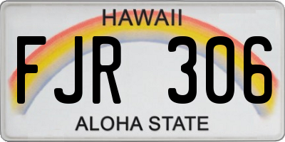 HI license plate FJR306