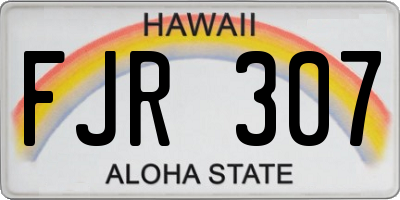 HI license plate FJR307