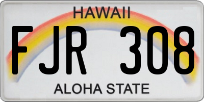 HI license plate FJR308