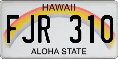 HI license plate FJR310