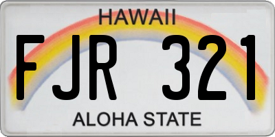 HI license plate FJR321