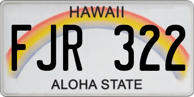 HI license plate FJR322