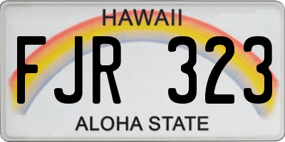 HI license plate FJR323