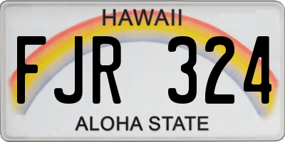 HI license plate FJR324