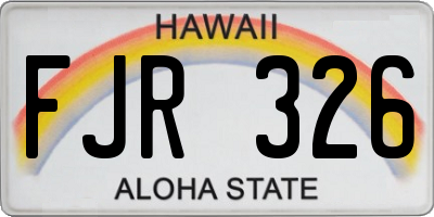 HI license plate FJR326