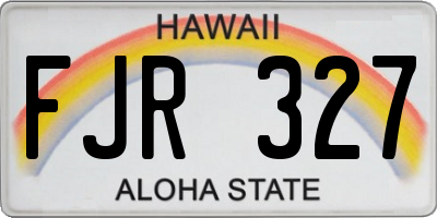 HI license plate FJR327