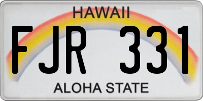 HI license plate FJR331