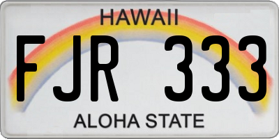 HI license plate FJR333