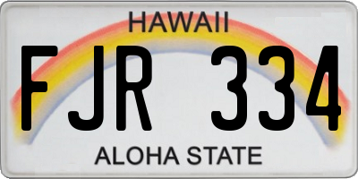 HI license plate FJR334