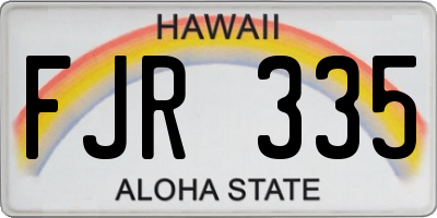 HI license plate FJR335