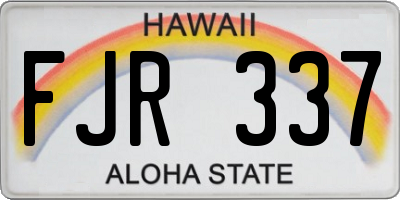 HI license plate FJR337