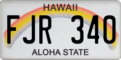 HI license plate FJR340