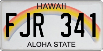 HI license plate FJR341