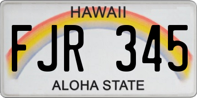 HI license plate FJR345