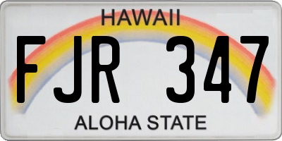 HI license plate FJR347