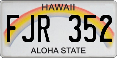 HI license plate FJR352
