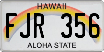 HI license plate FJR356